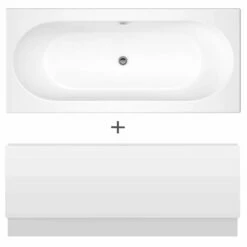 Nuie Otley Round Double Ended Straight Bath 1700x750 Front Panel