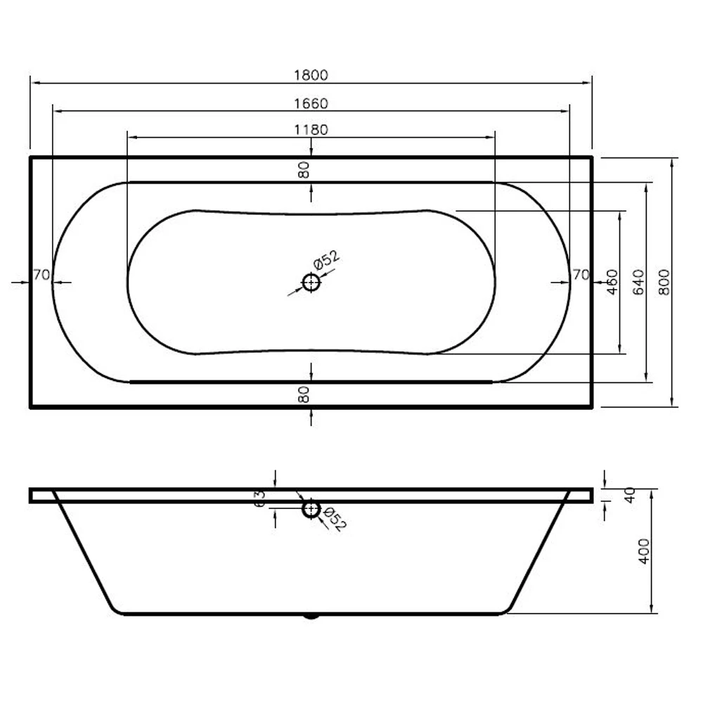 Nuie Otley Round Double Ended Straight Bath 1800x800 5 Nuie Otley Round Double Ended Straight Bath 1800x800 - Image 3