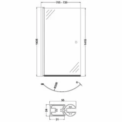Nuie Pacific Curved P-Bath Screen With Knob - NCS1 -TAPS UK Sales nuie pacific curved p bath screen with knob ncs1 p9450 147734 image