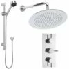 Nuie Quest Thermostatic Shower Mixer Valve, 300mm Head, Arm & Riser Kit
