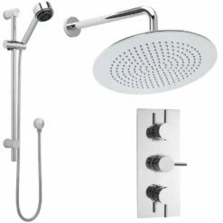 Nuie Quest Thermostatic Shower Mixer Valve, 300mm Head, Arm & Riser Kit