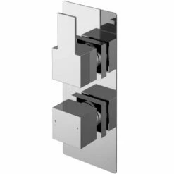 Nuie Sanford Chrome Twin Thermostatic Showers Valve With Diverter - SANTW02