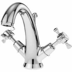 Nuie Selby Chrome Xhead Mono Basin Taps With Pop Up Waste - SEL305DX