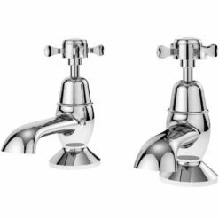 Nuie Selby Chrome Xhead Pair Bath Taps - SEL302DX