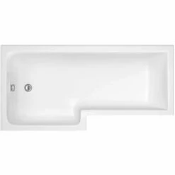 Nuie Square L Shape Single Ended Bath LH 1498x855x705