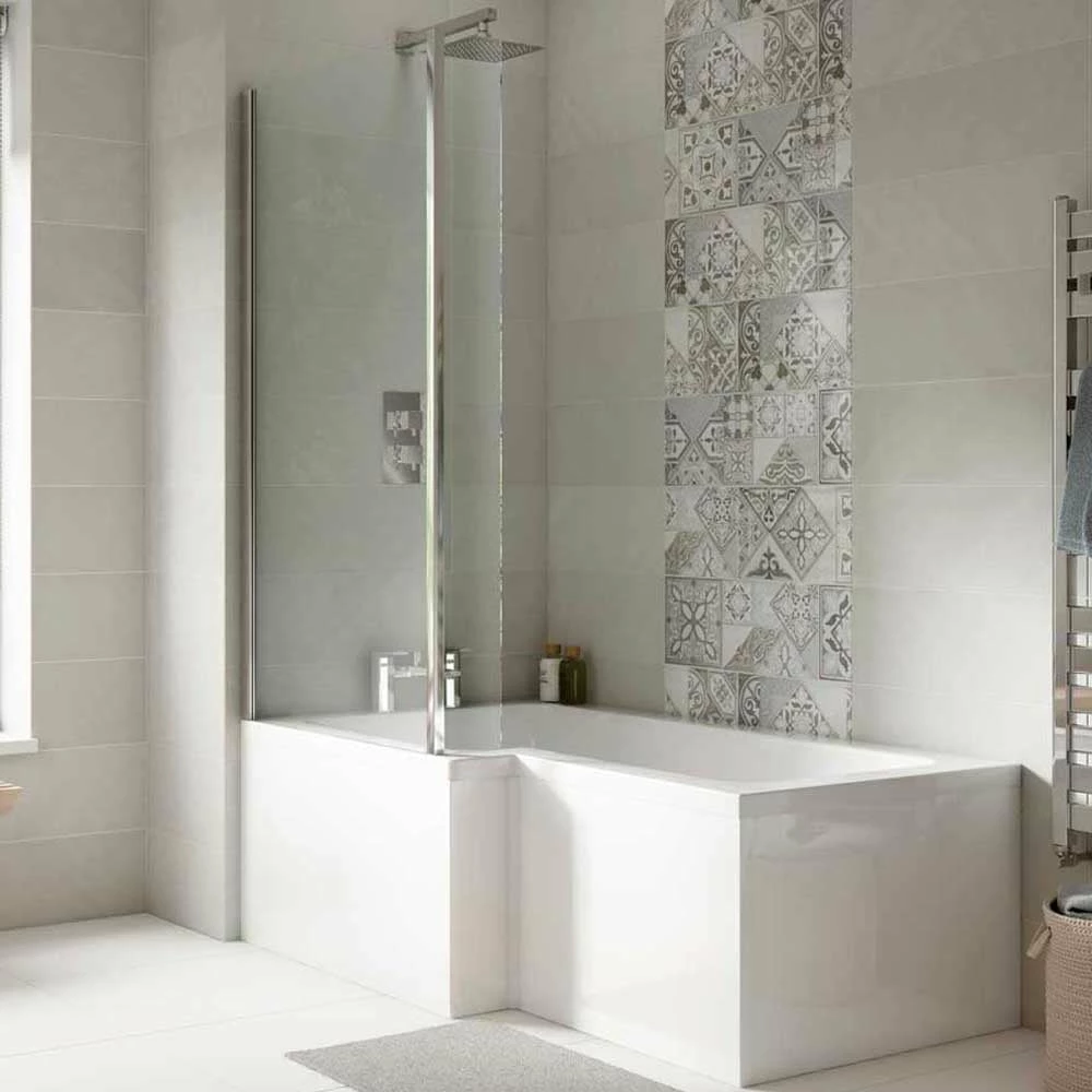 Nuie Square L Shape Single Ended Bath LH 1498x855x705 4 Nuie Square L Shape Single Ended Bath LH 1498x855x705 - Image 2