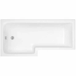 Nuie Square L Shape Single Ended Bath LH 1695x855x705