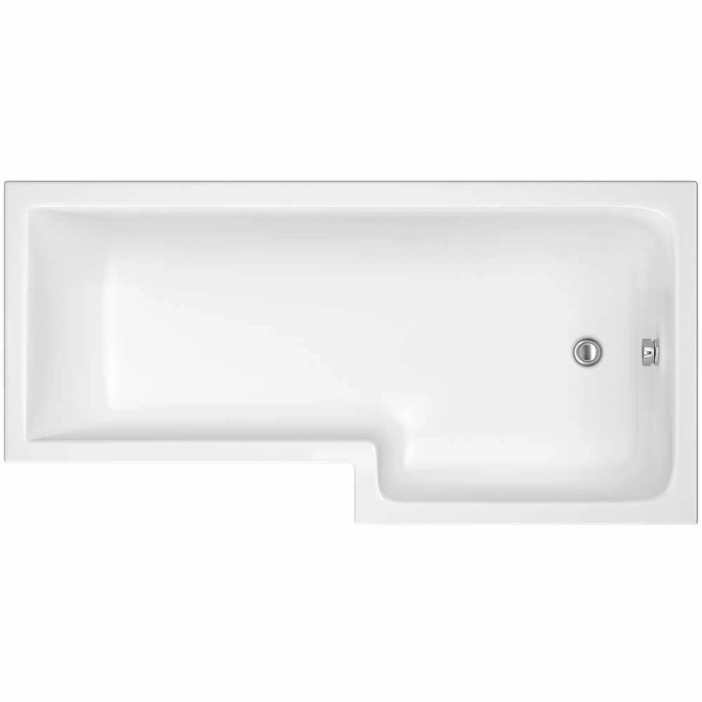 Nuie Square L Shape Single Ended Bath RH 1498x855x705 3 Nuie Square L Shape Single Ended Bath RH 1498x855x705