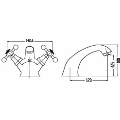 Nuie Viscount Basin Mixer Tap & Pop Up Waste - X385 -TAPS UK Sales nuie viscount basin mixer tap pop up waste x385 p29166 153208 image