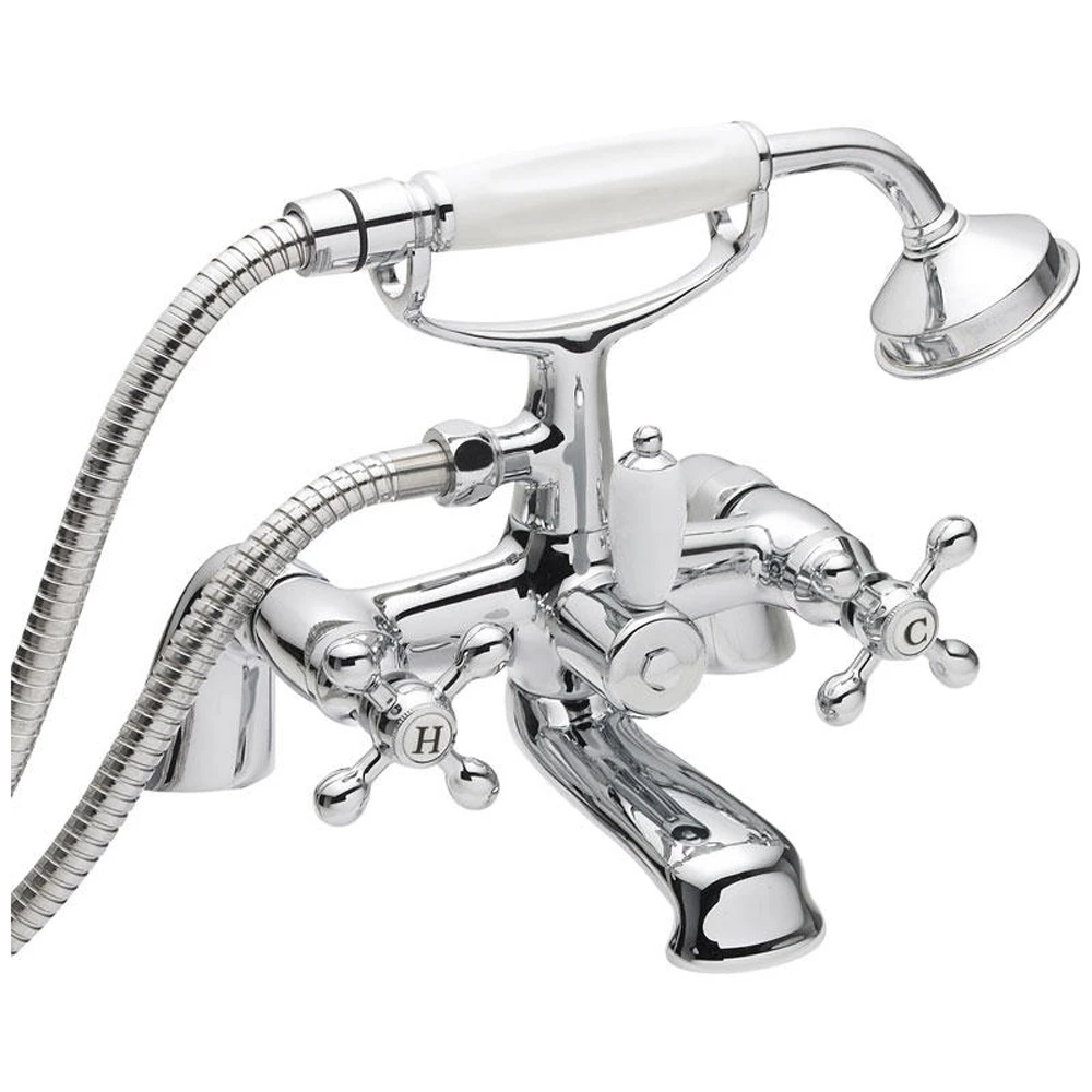 Nuie Viscount Bath Shower Mixer Tap & Large Handset Shower Kit - X383 3 Nuie Viscount Bath Shower Mixer Tap & Large Handset Shower Kit - X383