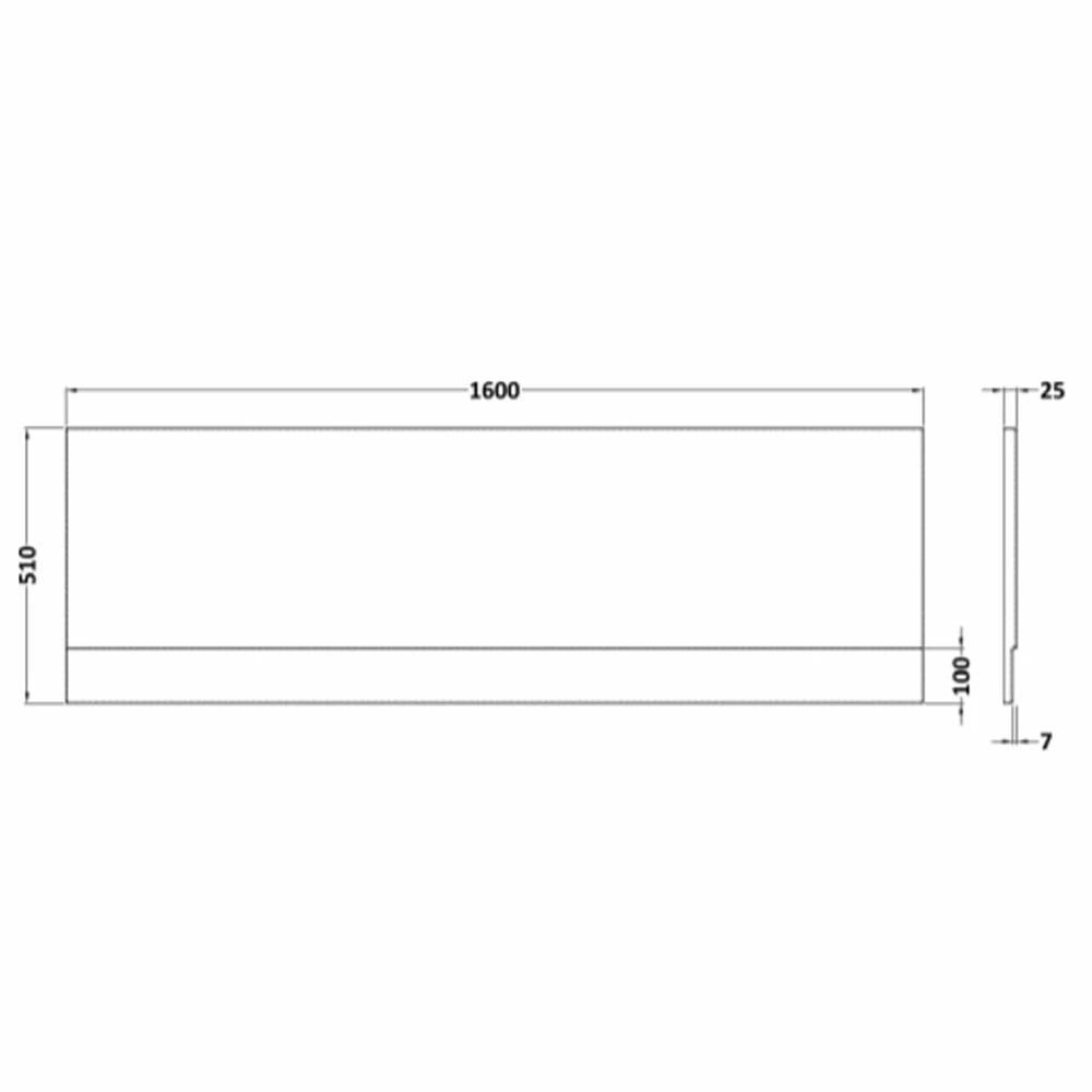 Nuie White Acrylic Straight Shower Bath Front Panel 1600mm - PAN139 4 Nuie White Acrylic Straight Shower Bath Front Panel 1600mm - PAN139 - Image 2