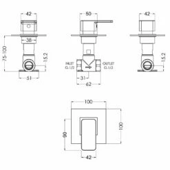 Nuie Windon Chrome Concealed Stop Tap Shower Valve - WINST10 -TAPS UK Sales nuie windon chrome concealed stop tap shower valve winst10 p40859 201479 image