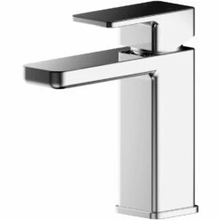 Nuie Windon Chrome Mono Basin Mixer Tap With Push Button Waste - WIN305