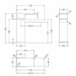 Nuie Windon Chrome Mono Basin Mixer Tap With Push Button Waste - WIN305 -TAPS UK Sales nuie windon chrome mono basin mixer tap with push button waste win305 p40805 201371 image