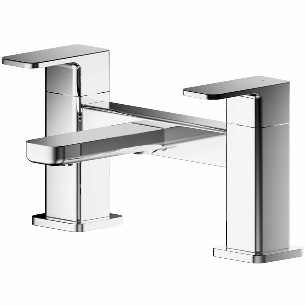 Nuie Windon Chrome Twin Lever Deck Mounted Bath Filler Tap - WIN303 3 Nuie Windon Chrome Twin Lever Deck Mounted Bath Filler Tap - WIN303