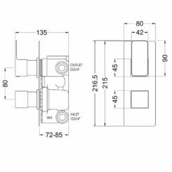 Nuie Windon Matt Black Twin Thermostatic Shower Valve With Diverter - WIN4TW02 5 Nuie Windon Matt Black Twin Thermostatic Shower Valve With Diverter - WIN4TW02 -TAPS UK Sales nuie windon matt black twin thermostatic shower valve with diverter win4tw02 p50785 232958 image