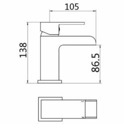 RAK Art Cubis Chrome Single Lever Waterfall Flat Mono Basin Mixer Tap-RAKWFF3001 -TAPS UK Sales rak art cubis chrome single lever waterfall flat mono basin mixer tap rakwff3001 p39891 197184 image