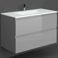 RAK Joy Urban Grey 1000mm Wall Hung Bathroom Vanity Unit With Basin