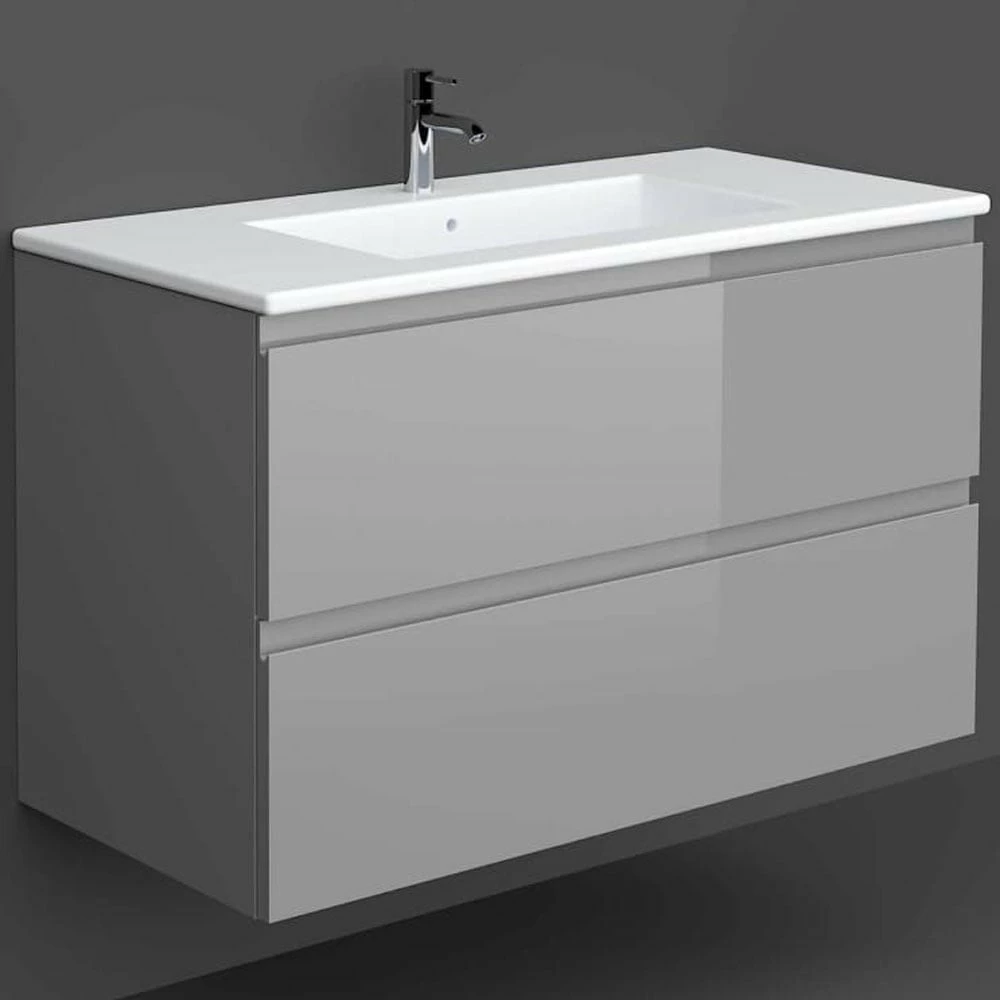RAK Joy Urban Grey 1000mm Wall Hung Bathroom Vanity Unit With Basin 3 RAK Joy Urban Grey 1000mm Wall Hung Bathroom Vanity Unit With Basin