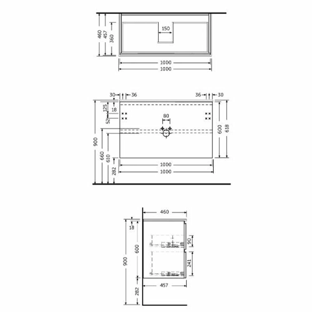RAK Joy Urban Grey 1000mm Wall Hung Bathroom Vanity Unit With Basin 4 RAK Joy Urban Grey 1000mm Wall Hung Bathroom Vanity Unit With Basin - Image 2