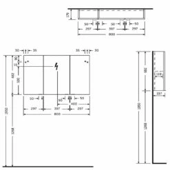 RAK Joy Wall Hung 1000mm Three Door Mirror Cabinet - JOYMC10003 -TAPS UK Sales rak joy wall hung 1000mm three door mirror cabinet joymc10003 p39704 195571 image