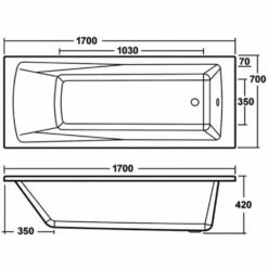 RAK Karla Alpine White Single Ended Rectangular Bath 1700x700mm KABATH -TAPS UK Sales rak karla alpine white single ended rectangular bath 1700x700mm kabath p39979 197311 image