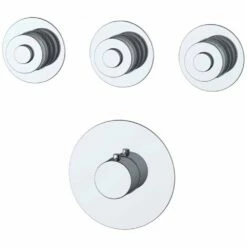 RAK Prima Tech Chrome Thermostatic Triple Outlet Concealed Shower Valve - RAKPRT3021