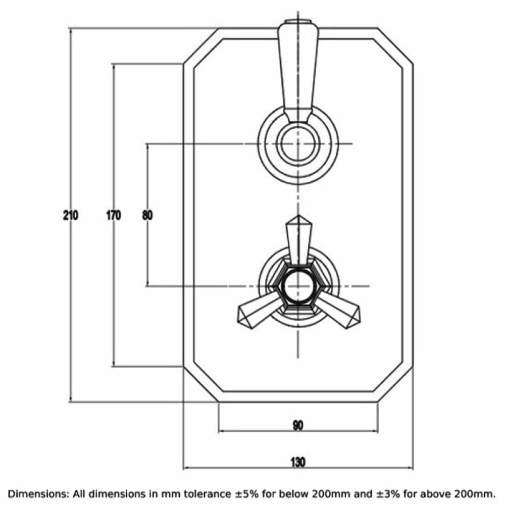 RAK Washington Chrome Thermostatic Dual Outlet Concealed Shower Valve RAKWTN3202 4 RAK Washington Chrome Thermostatic Dual Outlet Concealed Shower Valve RAKWTN3202 - Image 2