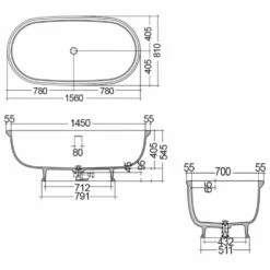 RAK Washington White Freestanding Bath Tub - WTBT15681500 -TAPS UK Sales rak washington white freestanding bath tub wtbt15681500 p39695 195551 image