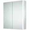 Sensio Ainsley 700x664mm Cool White Double Door LED Mirror Cabinet & Bluetooth