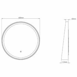 Sensio Dawn Matt Black 600x110mm Round Mirror Frame & Shelf Cool White SE30398T0 -TAPS UK Sales sensio dawn matt black 600x110mm round mirror frame shelf cool white se30398t0 p55046 249008 image