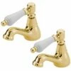 Tre Mercati Victoria Antique Gold Traditional Basin Tap (Pair) TM1521 -TAPS UK Sales tre mercati victoria antique gold traditional basin tap pair tm1521 p74666 306423 image