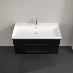 Villeroy & Boch Avento Crystal Black 1000mm Wall Hung Vanity Unit & Basin -TAPS UK Sales villeroy boch avento crystal black 1000mm wall hung vanity unit basin p66285 285738 image