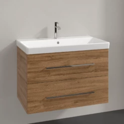 Villeroy & Boch Avento Oak Kansas 800mm Wall Hung Vanity Unit & Basin