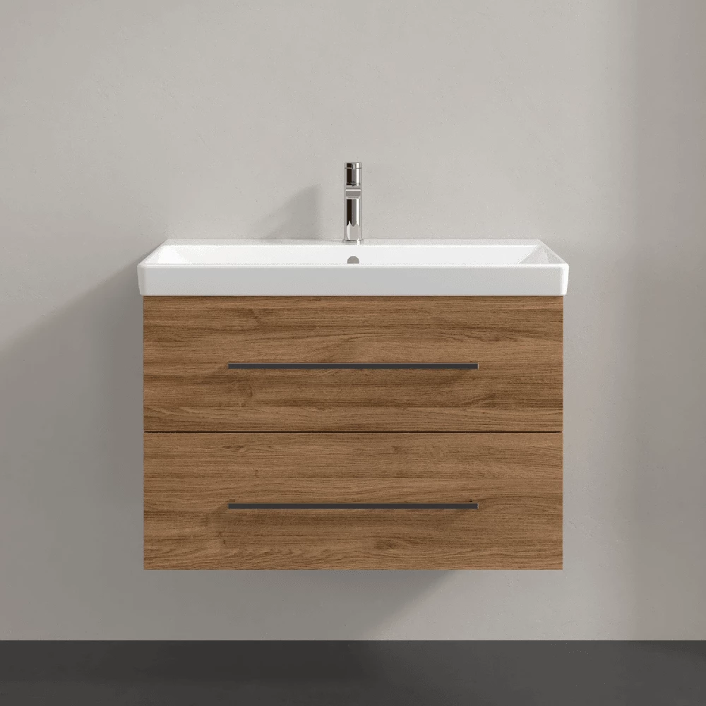 Villeroy & Boch Avento Oak Kansas 800mm Wall Hung Vanity Unit & Basin 4 Villeroy & Boch Avento Oak Kansas 800mm Wall Hung Vanity Unit & Basin - Image 2