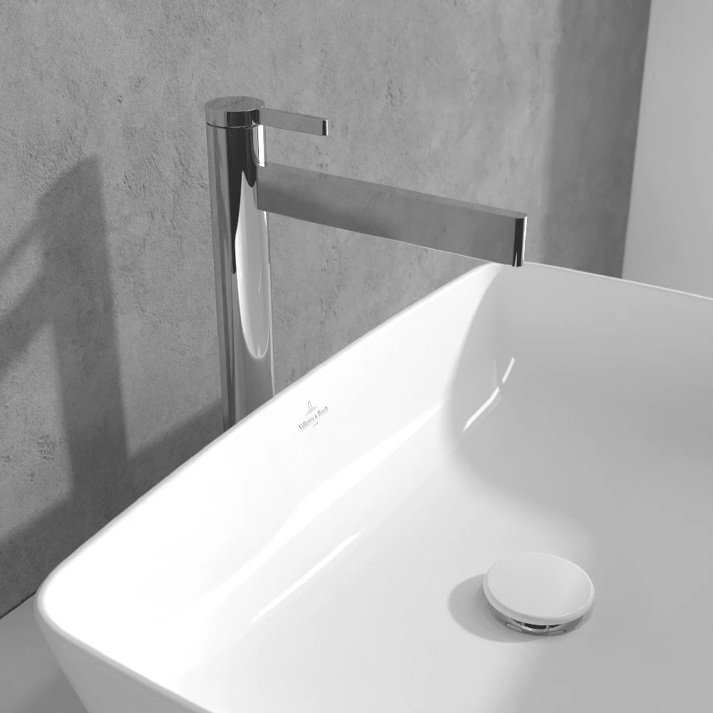 Villeroy & Boch Dawn Chrome Slim Tall Single-Lever Basin Mixer, No Waste 4 Villeroy & Boch Dawn Chrome Slim Tall Single-Lever Basin Mixer, No Waste - Image 2