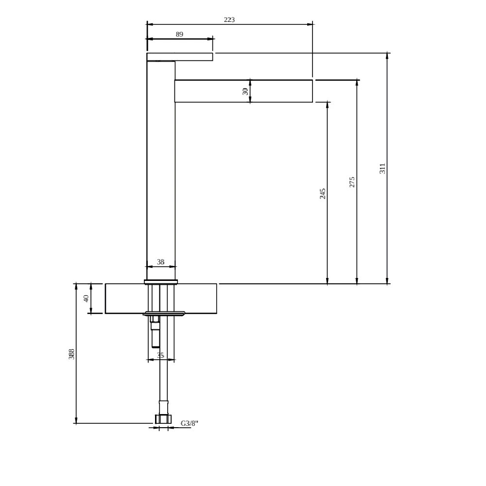 Villeroy & Boch Dawn Chrome Slim Tall Single-Lever Basin Mixer, No Waste 5 Villeroy & Boch Dawn Chrome Slim Tall Single-Lever Basin Mixer, No Waste - Image 3