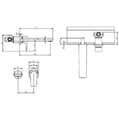 Villeroy & Boch Liberty Chrome Wall Mounted Single-lever Basin Mixer, 195mm Spout, No Waste -TAPS UK Sales villeroy boch liberty chrome wall mounted single lever basin mixer 195mm spout no waste p69513 294005 image
