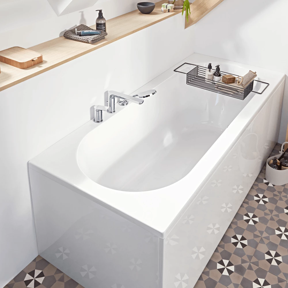 Villeroy & Boch O.novo Rectangular Bath Duo With Leg Set, Alpin 1800x800 3 Villeroy & Boch O.novo Rectangular Bath Duo With Leg Set, Alpin 1800x800