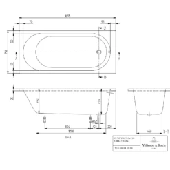Villeroy & Boch O.novo Rectangular Bath Solo With Leg Set, Alpin 1700x750 -TAPS UK Sales villeroy boch o novo rectangular bath solo with leg set alpin 1700x750 p66304 286071 image