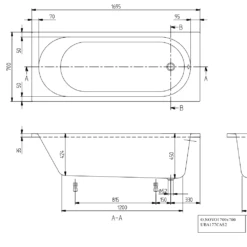 Villeroy & Boch O.novo Solo Alpin, Rectangular Bath & Legs 1700x700mm -TAPS UK Sales villeroy boch o novo solo alpin rectangular bath legs 1700x700mm p66305 286081 image