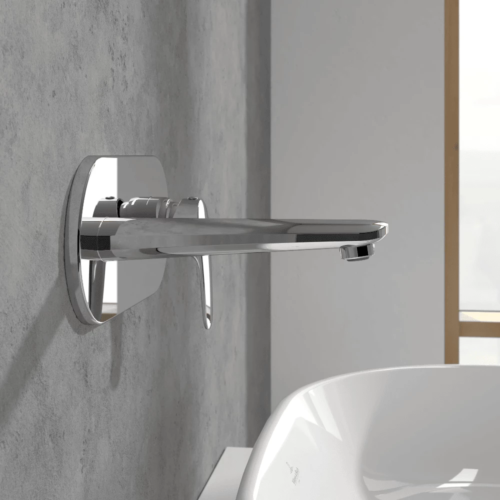 Villeroy & Boch O.novo Start Chrome Wall Mounted Single-lever Basin Mixer, No Waste 5 Villeroy & Boch O.novo Start Chrome Wall Mounted Single-lever Basin Mixer, No Waste - Image 3